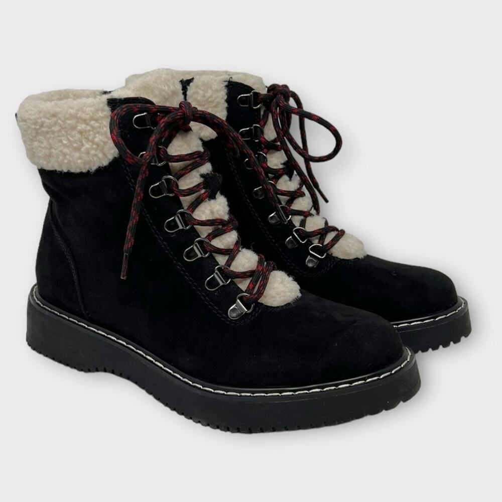 Madden Girl Kilian Faux Suede Faux Shearling Hiker Boot Size 9